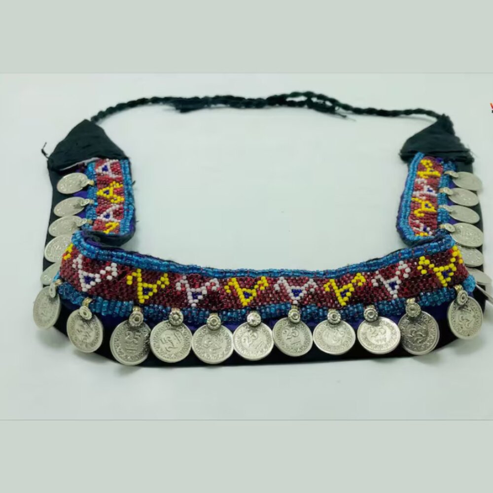Vintage Tribal Belly Dance Belt: Multicolor Beaded Coin Belt - Picture 9 of 11
